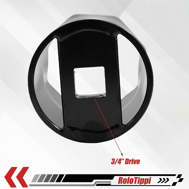 RoloTippi 2-7/8-Inch 8 Point Wheel Bearing Locknut Socket, 3/4-Inch Drive, for Axle Nut Socket, Remove and Install Wheel Bearing Nuts, Carbon Steel, Powder-Coated (2-7/8" 8PT, 3/4" Drive) - Image 3